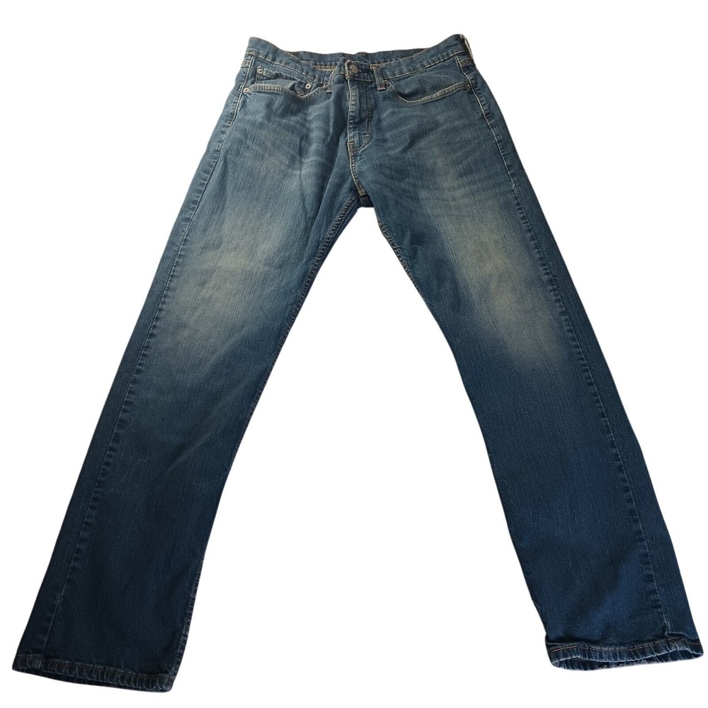 Levi's 505 Mens 34x32 Straight Leg Jeans Medium Wash Heritage Preppy Classic